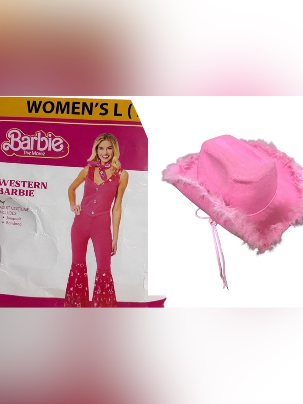 Barbie Pink Western Outfit with Hat size L